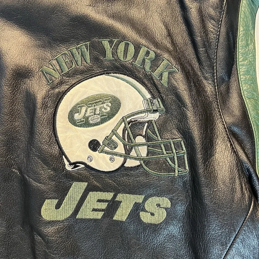 Vintage Carl Banks‎ G-III New York Jets Leather Jacket Size L